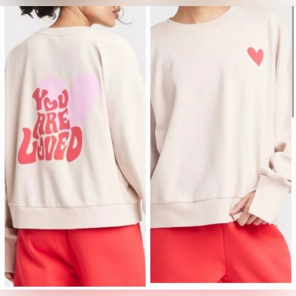 JoyLab Tops - Women’s Graphic French Terry
Crewneck Sweatshirt - JoyLab™ Cream 
Size large.